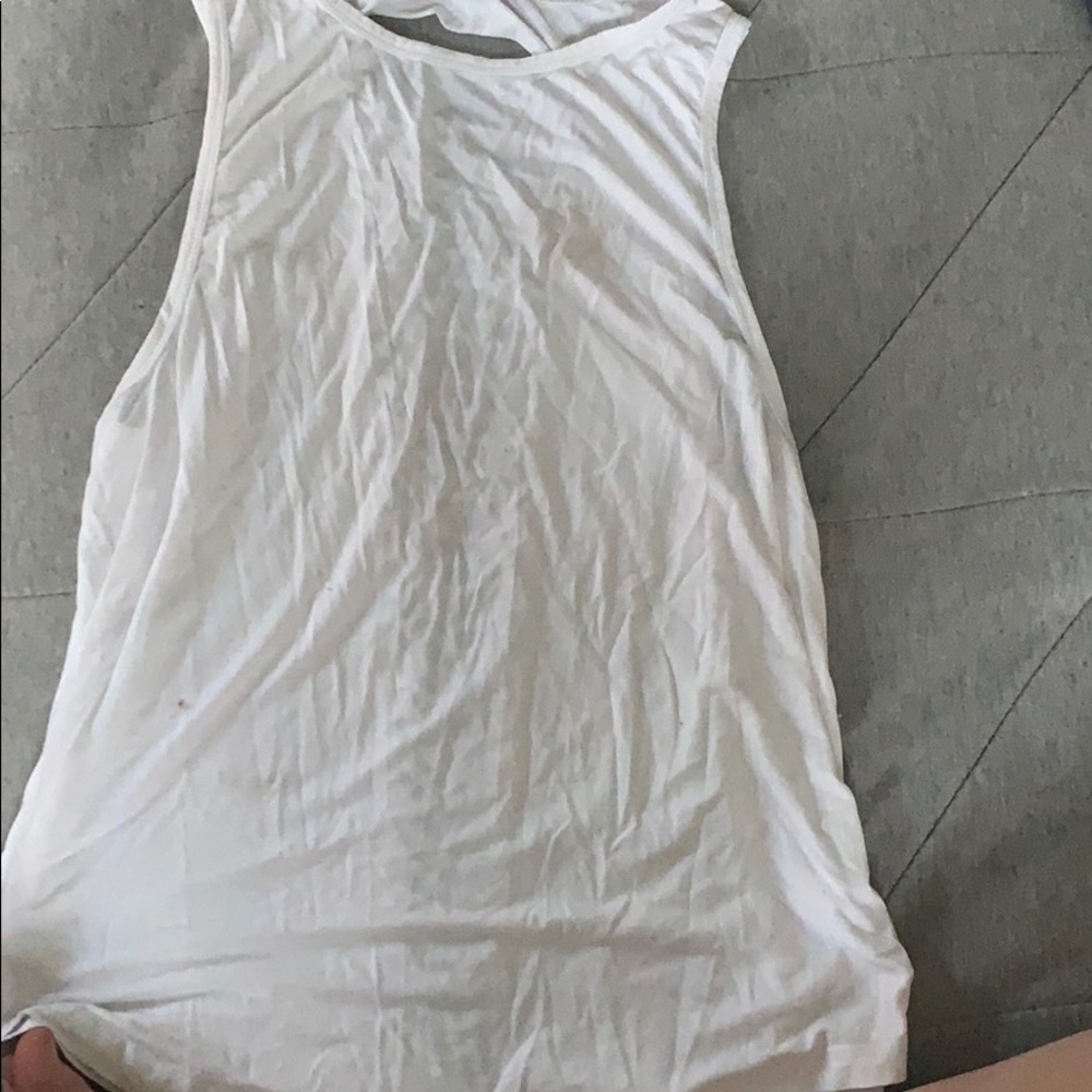 White athletic tank top